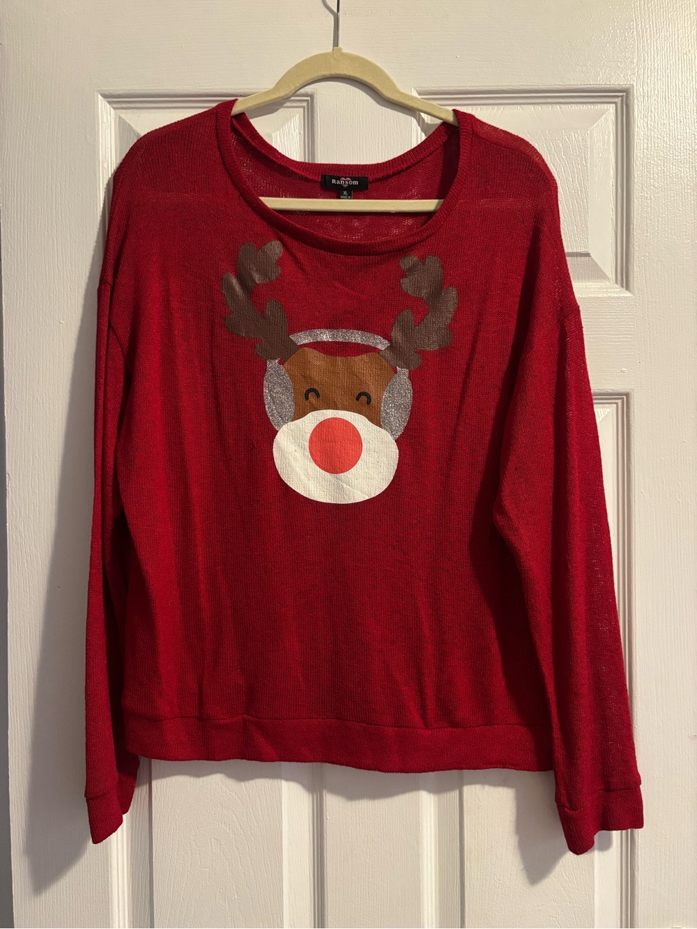 Red Reindeer Holiday Sweater - Women